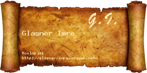 Glasner Imre névjegykártya